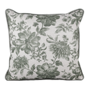 Almofada Linho 52X52 Estampa Floral Verde Com Cordão