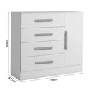 Comoda 1 Porta 4 Gavetas Zeus Bianchi