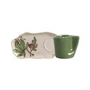 Jogo 6 Xícaras de Lanche com Pires Cerâmica Les Figues Scalla