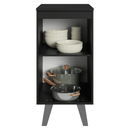Balcão de Cozinha 40 cm 1 Porta Com Pés Preto Nice Madesa