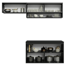 Armário de Cozinha Compacta 200 cm Suspenso Preto Nice Madesa 07