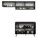 Armário de Cozinha Compacta 200 cm Preto Nice Madesa 09