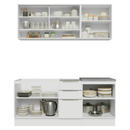 Armário de Cozinha Compacta 180 x 60 cm Branco/Branco Veludo Lux Madesa 05