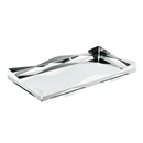 Bandeja Retangular Bar Origami Inox com Vidro Espelhado Riva