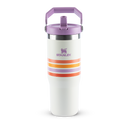 Tumbler Térmico Flip Straw Varsity Cream Lilac Stripes | 887ml