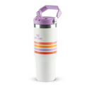 Tumbler Térmico Flip Straw Varsity Cream Lilac Stripes | 887ml