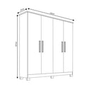 Guarda-Roupa Solteiro 4 Portas 2 Gavetas MDF Nina Bianchi
