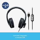 HEADSET COM FIO H700 CONEXÃO USB CABO DE 210CM CANCELAMENTO DE RUIDO CONTROLE DE VOLUME E MICROFONE DRIVER 40MM POTENCIA