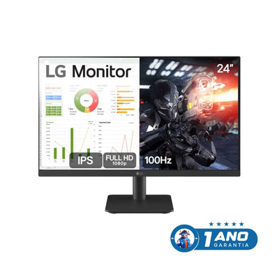 Monitor LG 24" Full HD IPS 75Hz 24MS500-B HDMI – Qualidade de Imagem e Fluidez para Uso Diário