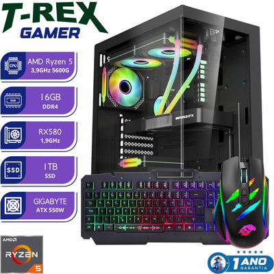 PC Gamer T-REX Ryzen 5 16GB 1TB RX580