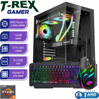 PC Gamer T-REX TC500 Ryzen 5 5600G GTX 1660 6GB 16GB SSD 512GB