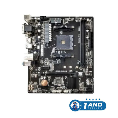 Placa-Mãe PCWare APM-A520G, AMD A520, AM4, DDR4, PCIe 3.0, Micro ATX