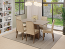 Conjunto Sala de Jantar Tampo de Madeira 6 Cadeiras Rustic/Crema/Imperial Cedro Madesa