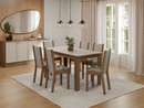 Conjunto Sala de Jantar Lucena Mesa Tampo de Madeira 6 Cadeiras Rustic/Crema/Floral Hibiscos Madesa